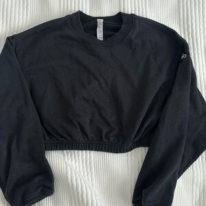 All black cropped sweatshirt size xs